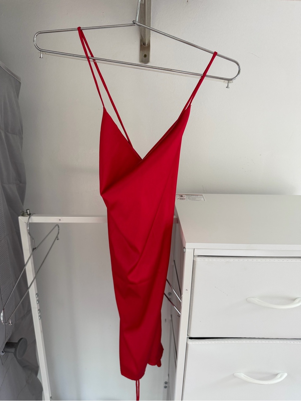 Satin red fashion nova dress